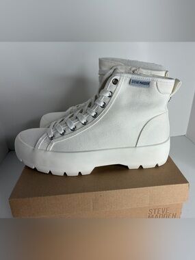 Steve Madden White Platform High-Top Sneakers